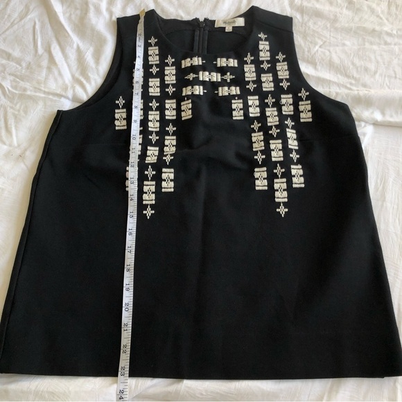 Madewell Stitch Frame Ponte Black Embroidered Tank Top - Picture 5 of 11